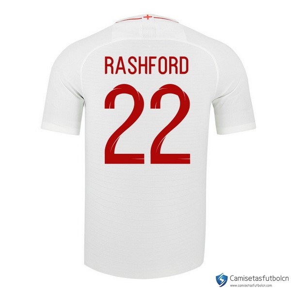 Camiseta Seleccion Inglaterra Primera equipo Rashford 2018 Blanco